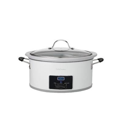 Betty Crocker 6-Quart Oval Digital Slow Cooker, White