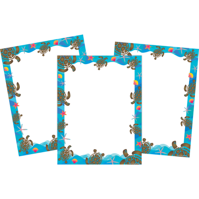 Barker Creek Designer Computer Paper, 8-1/2" X 11", Kai Ola Sea Turtles, 150 Sheets Per Set