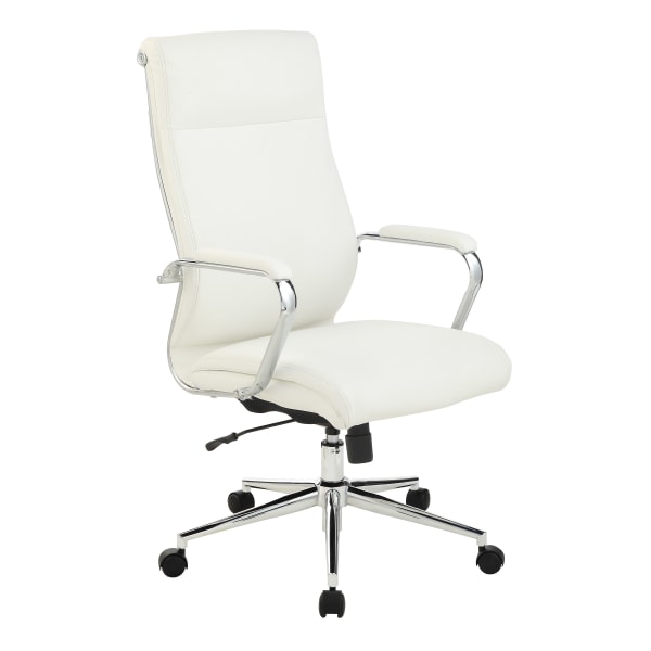 Office Star Dillon Ergonomic Antimicrobial Fabric High-Back Manager's Office Chair, Snow