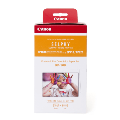 Canon Rp-108 Tri-Color Ink Ribbon And Paper Set, 8568B001