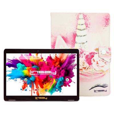 New Linsay 10.1"octa Core 128Gb Storage, 4Gb Ram, Android 15 Tablet With Unicorn Shape Case