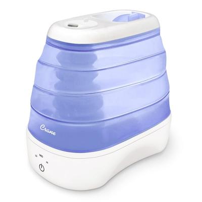 Crane Cool Mist Collapsible Humidifier, 12-1/2"h X 9-1/2"w X 7-1/2"d, Blue/white