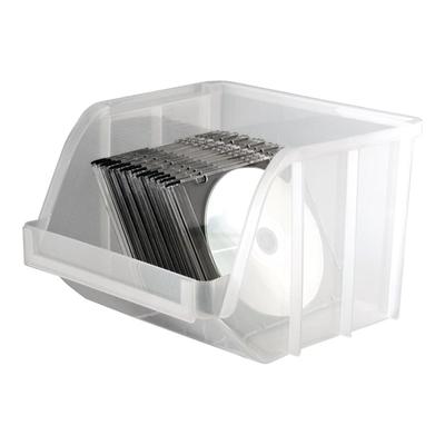 Office Depot Brand "Mini" Plastic Stacking Bin, Small Size, 6" x 8 3/4" x 9", Clear