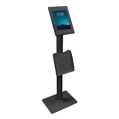 Mount-It! Anti-Theft Tablet Kiosk With Document Holder For Ipad/ipad Air/ipad Pro, 4-1/4"h X 13"w X 44-1/2"d, Black