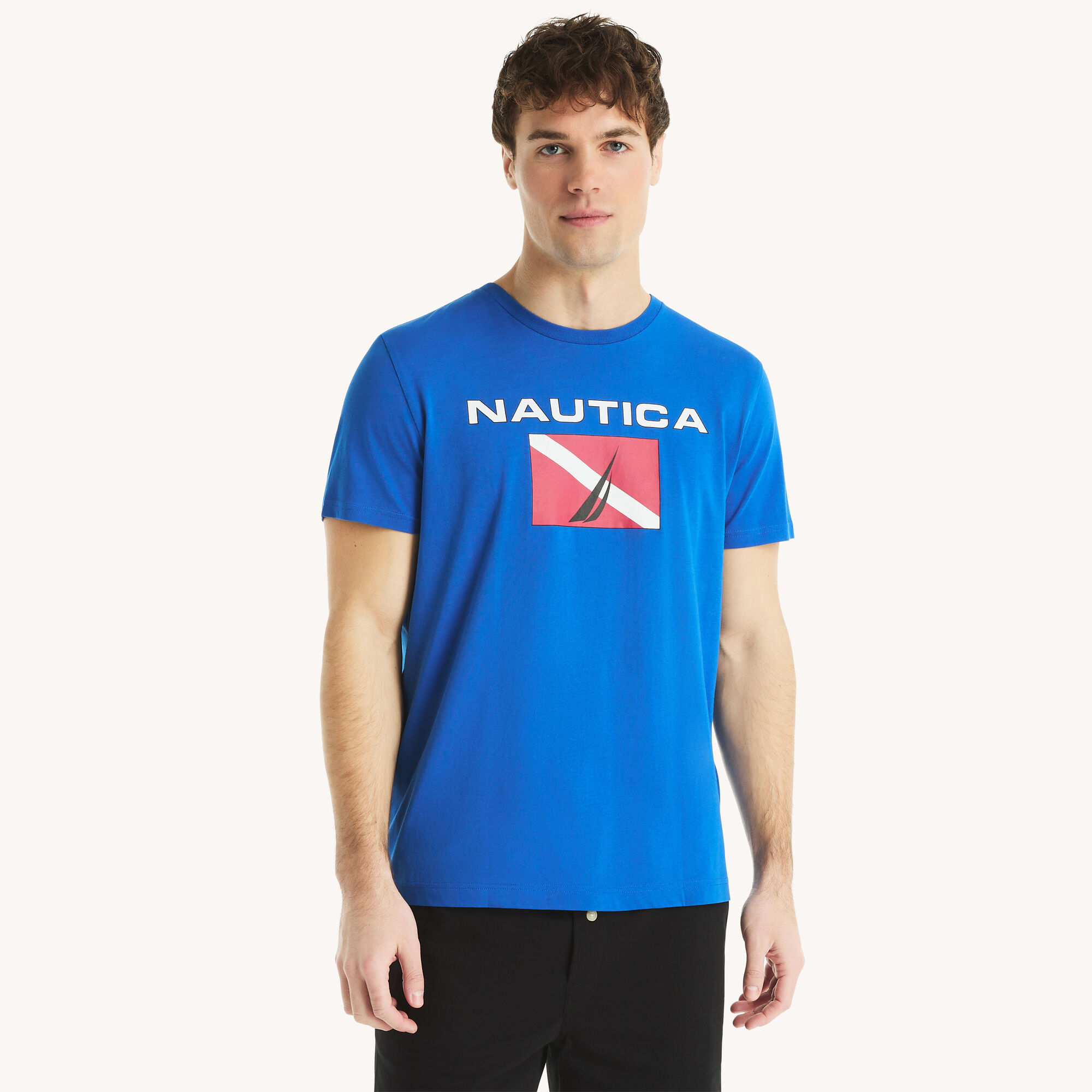 Nautica Men's Logo Graphic T-Shirt 418 (Bolt Blue), 3XL