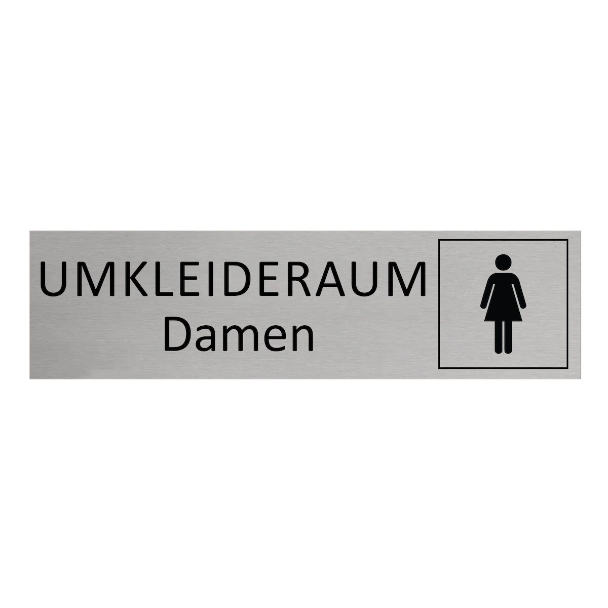 CombiCraft Aluminium Türschild Umkleideraum Damen 165x45mm mit 3M-Tape zur Befestigung, einfache Kennzeichnung von Räumen und Bereichen Image