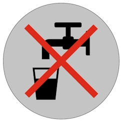 CombiCraft Aluminium Türschild 'Kein trinkwasser' - Ø75mm mit 3M-Klebeband Image