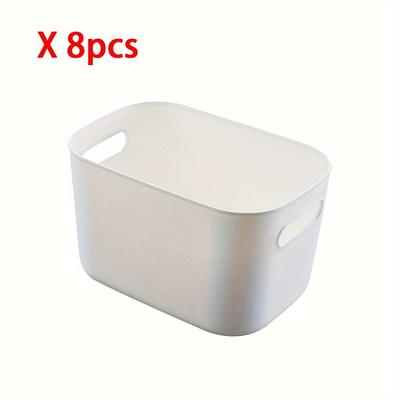TEMU 8pcs Stackable Plastic Storage Box Set - , Versatile Container, Suitable For Food, Clothes, Etc. - Large Capacity, Portable, Image