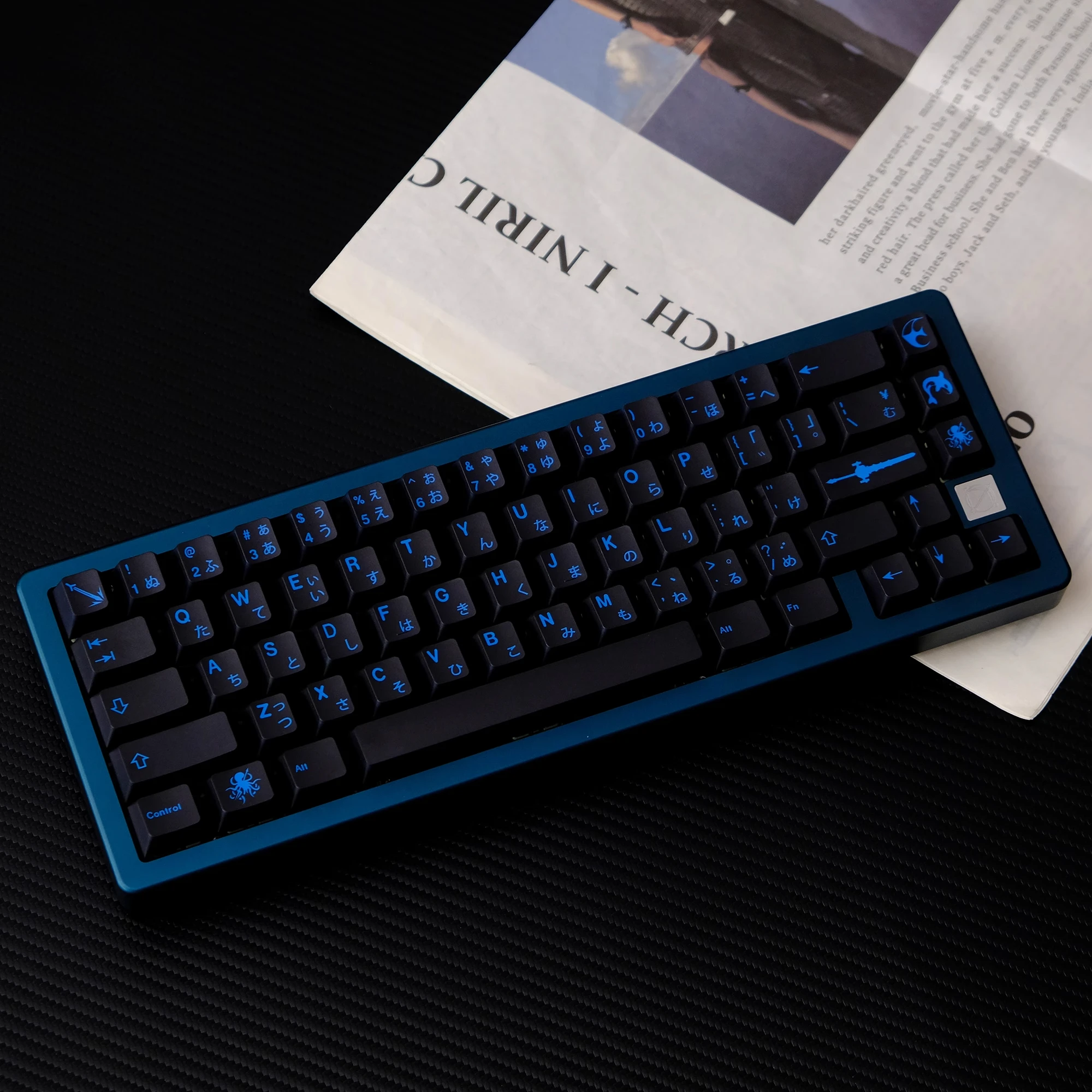Schwarz Blau GMK Abyss Tastenkappen PBT 5 Side Dye Sublimation Tastenkappe Kirschprofil Tastenkappen für mechanisches Spiel Tastaturzubehör Image