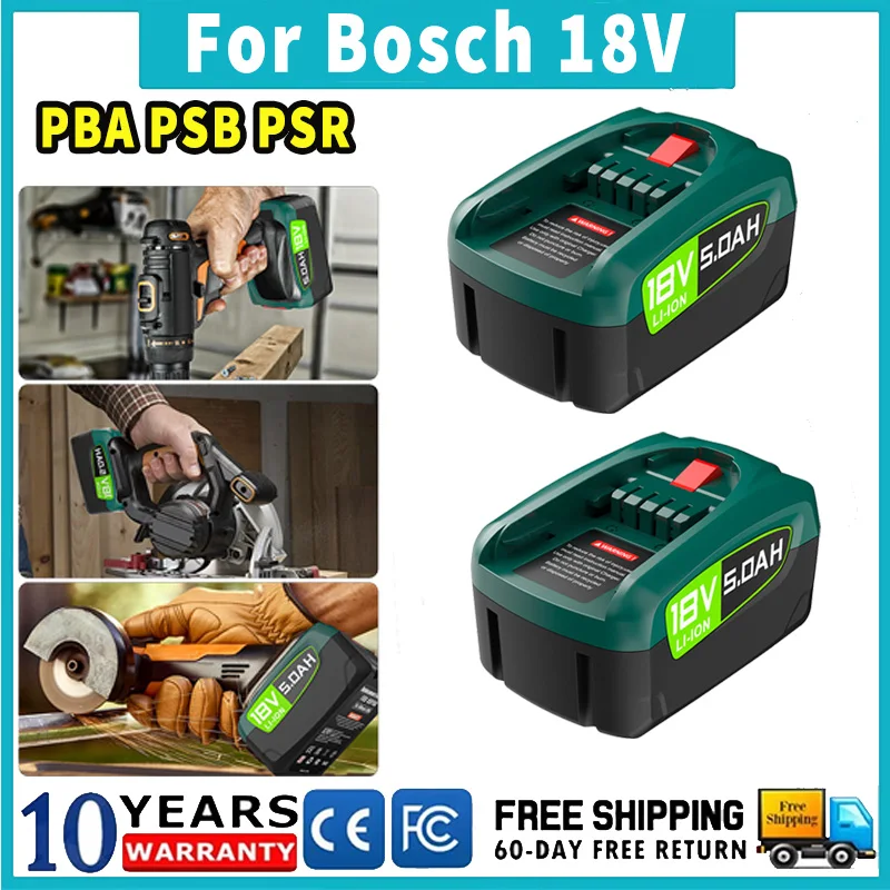 Für Bosch PBA Batterie 18V 3,5/5,0 Ah Ersatz Batterie Für Bosch Haus & Garten PBA PSB PSR 18V Batterie Werkzeuge AL1880CV AL18815CV Image