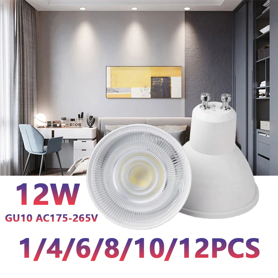 1/4/6/8/10/12PCS LED Strahler Birne GU10 AC220V 12W 38 Grad LED Glühbirne Indoor LED Energiesparende Led Dekoration Wohnzimmer