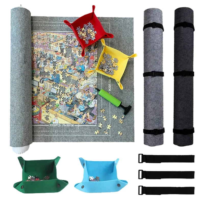 1000 ~ 3000 stücke Puzzle Lagerung Matte Roll-Up Kinder Entwicklungs Spiel eltern-kind-Interaktion Tragbare Reise-Freundliche Tasche TMZ Image