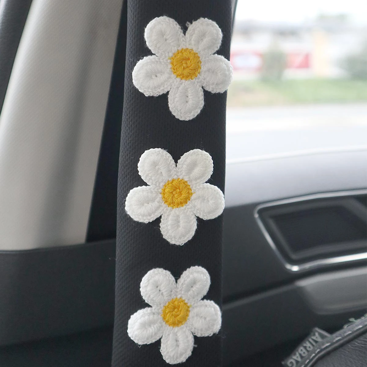 Épaulière à fleurs, ceinture de sécurité de voiture, petite décoration intérieure, Protection, dessin animé, couverture d
