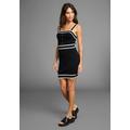 Strickkleid LAURA SCOTT, Damen, Gr. 38, N-Gr, schwarz, Strick, Obermaterial: 50% Viskose, 26% Polyamid, 24% Polyester, Zopfmuster, feminin, figurbetont extrakurz, eckiger Ausschnitt, ohne Ärmel, Kleider, in modischem Zopstrick mit Zierknöpfen
