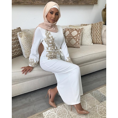 Damen Mädchen arabisch Muslim Abaya Kaftan Kleid Für Natur Cosplay Herzen Abaya Erwachsene Schmuck Bestickt Kleid Party, Zeremonie, Festival Image