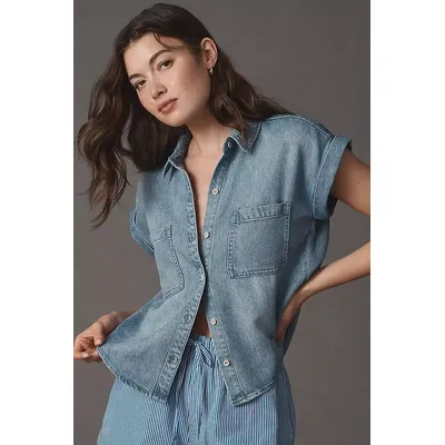 Cloth & Stone Denim Muscle Buttondown Shirt