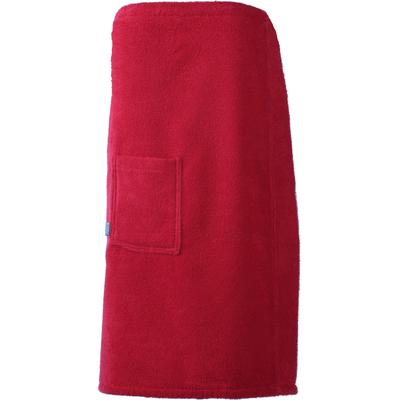 Sarong EGERIA "Aron, ideal für Sauna & Spa", rot, L:77cm, Walkfrottee, Hausmäntel, mit Knöpfen, reine Baumwolle, One-Size Image