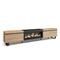 SKRAUT HOME Wohnzimmer-TV-Schrank, Reichlich Stauraum, 288x35x57cm, Großformat-TV, XXL-Elektrokamin, Industriedesign, Farbe Eiche und schwarz - 494_55
