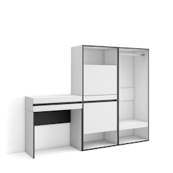 SKRAUT HOME Flurkonsole, Flurmöbel, 190x35x145 cm, Mit Schublade, Schuhschrank, Offener Schrank, Moderner Stil, Weiß - 479_4 Image