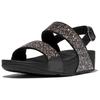 Sandale FITFLOP "LULU", Damen, Gr. 40, schwarz, Synthetik, casual, Schuhe, Keilsandale, Sommerschuh mit Glitter