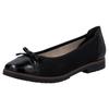Ballerina RIEKER, Damen, Gr. 38, schwarz, Lederimitat, Lacklederimitat, unifarben, elegant, Schuhe, Loafer, Schlupfschuh, Flats, Slipper, Businessschuh mit Schleifchen