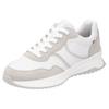 Keilsneaker RIEKER SPORT, Damen, Gr. 37, grau (weiß, hellgrau), Glattleder, Veloursleder, sportlich, Schuhe Sneaker, Schnürschuh, Halbschuh, Freizeitschuh mit Kontrastdetails