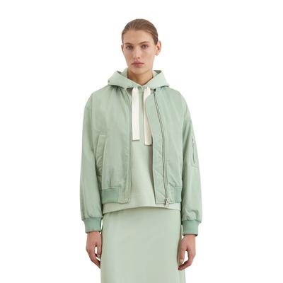 Outdoorjacke MARC O'POLO "aus recyceltem Polyester-Twill", Damen, Gr. 36, grün (dusty mint), Obermaterial: 100% Polyester; Futter: 100% Polyamid, unifarben, casual, regular fit, Langarm Rippbündchen, Jacken Image