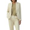 Jackenblazer S.OLIVER BLACK LABEL, Damen, Gr. 46, beige, Piquu00e9, Obermaterial: 49% Polyester, 48% Viskose, 3% Elasthan. Futter: 100% Polyester, unifarben, casual, regular fit taillenbedeckt, Langarm, Blazer, mit Reverskragen