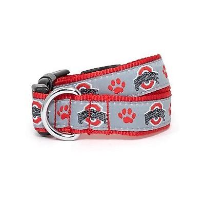 The License House Ohio State Athletic O Paw Print Dog Collar, Gray, Medium