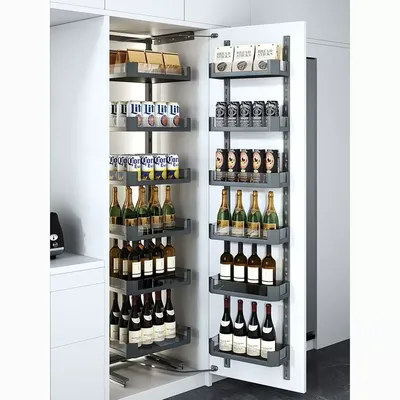 Kitchen Pull Out Basket Cabinet Rack Kitchen Storage Organization Glass Modern in Cabinets Cabinet