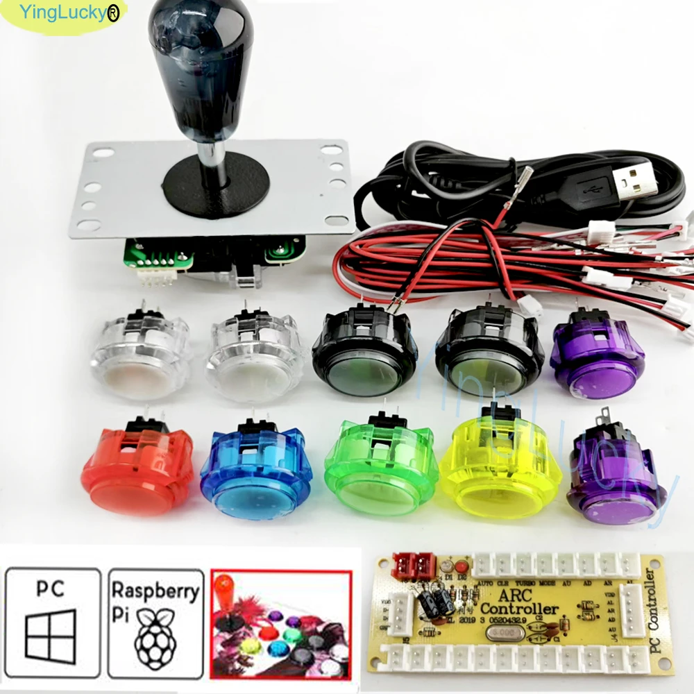 Kopie SANWA Spiel Maschine Arcade Konsole DIY Kit 8-wege Joystick Push Tasten Für PC Raspberry Pi Null Verzögerung USB Board Controller Image
