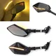 Specchietto retrovisore moto universale con indicatori di direzione a LED integrati per Kawasaki Z125 Z250 Z300 Z750/R Z800 Z900 Z1000