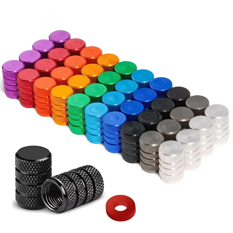 Cappucci stelo valvola pneumatici in lega di alluminio 4 pezzi Copri stelo universali per auto, motocicli e biciclette Accessori pneumatici auto