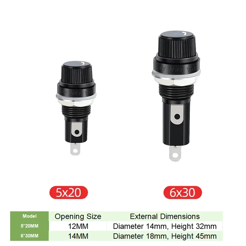5PCS 5*20mm 6*30mm Versicherung Rohr Buchse Sicherung Halter für versicherung Panel Mount sicherung Halter 5x20MM 6x30MM Image