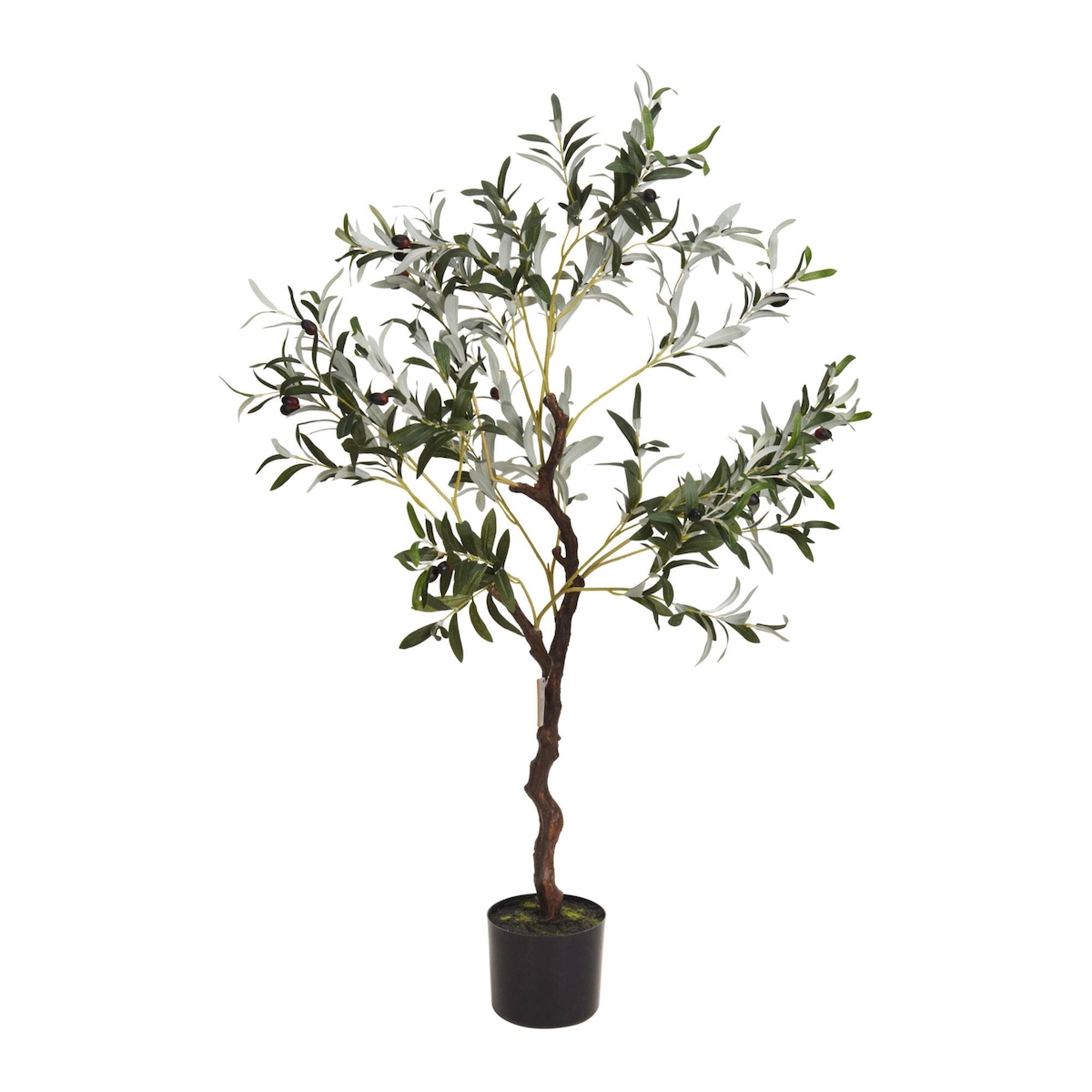 WellHome - Künstlicher Olivenbaum im schwarzen Topf 116cm Image