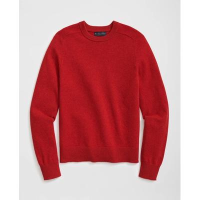 Brooks Brothers Men's 3-Ply Cashmere Crewneck Saddle Shoulder Sweater | Orange | Size Large