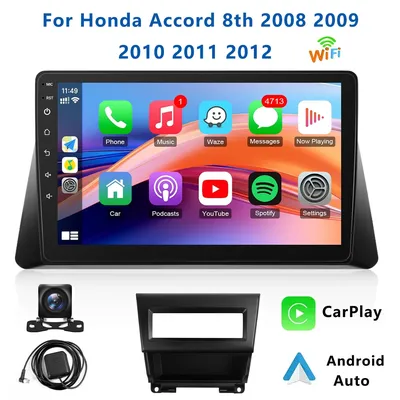 10.1 Inch Wireless Car Radio for Honda Accord 8th 2008-2013 CarPlay Android Auto Touchscreen Car