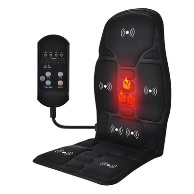 Massage Chair Pad Electric Heating Vibrating Cervical Neck Back Cushion Muscle Relax For Car Home