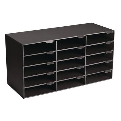 AdirOffice File Classroom Literature Organizer, 15 Sections, Letter Size, 32 x 13 x 17, Black (ALHI50115BLK)