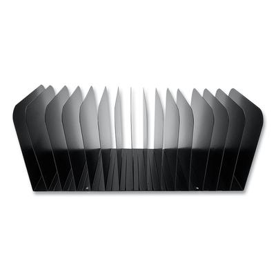 Coin-Tainer HASZ0178 Steel Vertical File Organizer, Flat, 15 Sections, Letter Size Files, 16 x 6.25 x 6.5, Black CTXHASZ0178
