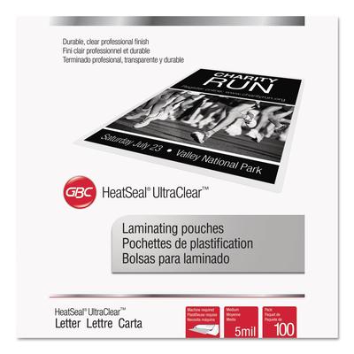 GBC® 3200654 UltraClear Thermal Laminating Pouches, 5 mil, 9