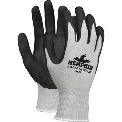 Memphis Glove Safety Knit Glove, Nitrile Coated, Medium, Gray (MCS9673M)