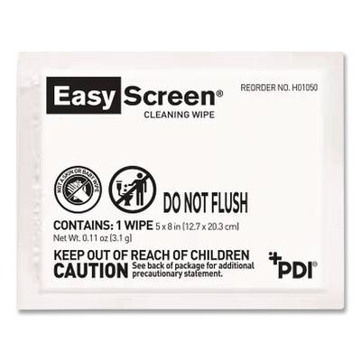 Sani Professional PDI Easy Screen Cleaning Wipes, Individually Wrapped, 1-Ply, 5 x 8, Unscented, White, 50/Box (PDIH01050)