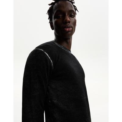 Bershka Contrast Sweater Men L Black