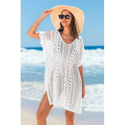 Sheer Delights White Cover-Up Mini Dress