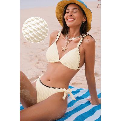 High Contrast White Colorblock Bikini Set