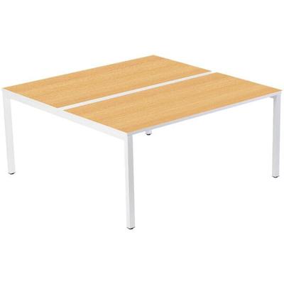 easyDesk Doppelschreibtisch 120 cm braun, 120x75x166 cm Image