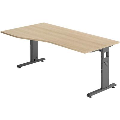 HAMMERBACHER Freiformtisch »O-Line« 180 cm Gestell anthrazit braun, 180x82x80 cm Image