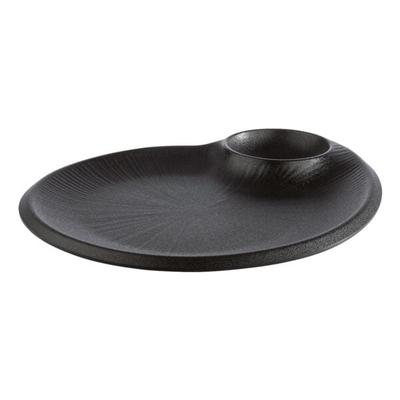 APS Teller »NERO« mit integriertem Dipschälchen 60 ml schwarz