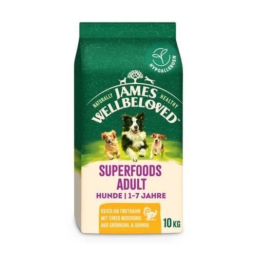 10kg James Wellbeloved Superfoods Grain Free Adult Dog Hypoallergenic Truthahn mit Grünkohl &...